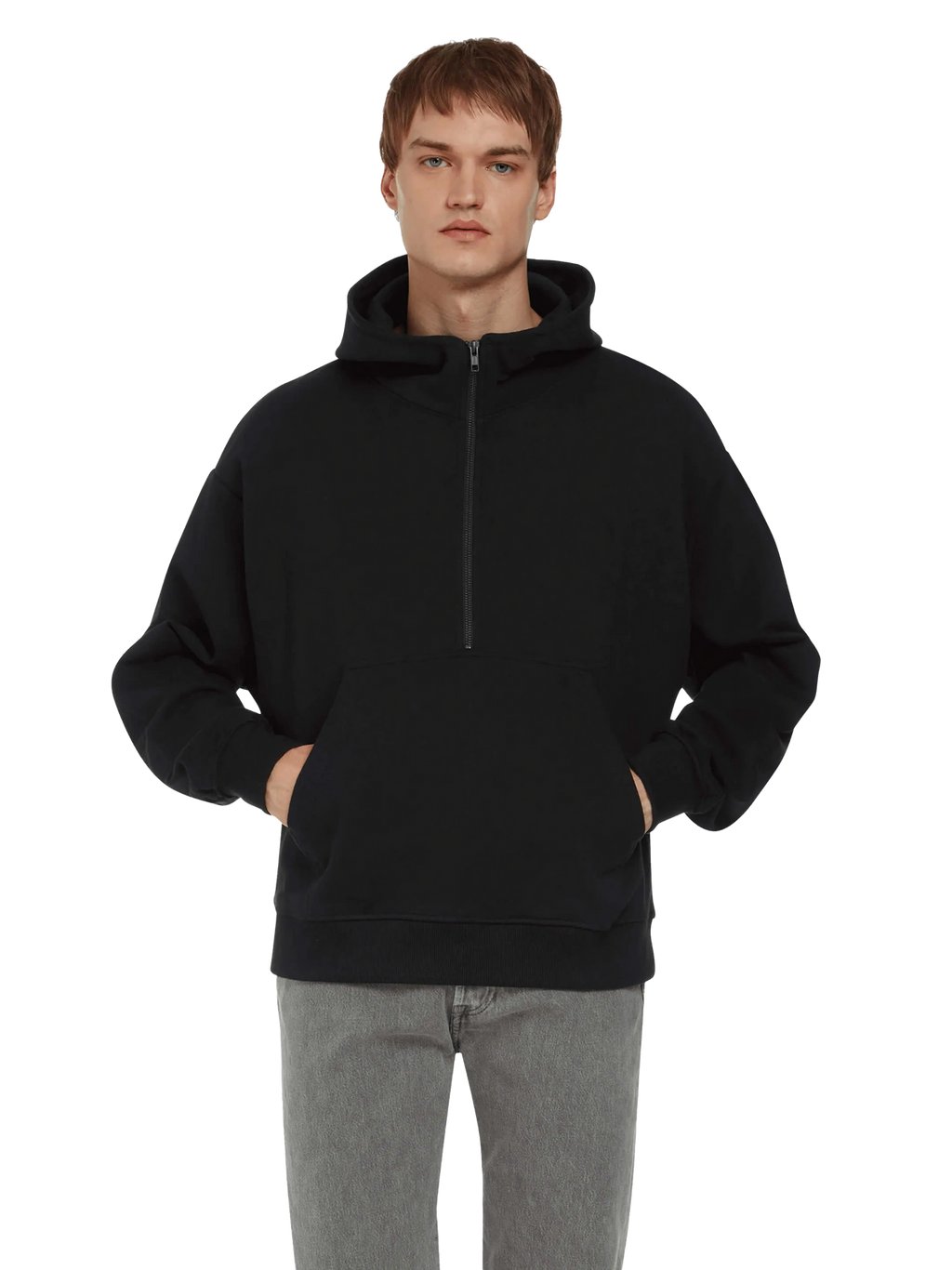 Organic Half Zip Hoodie: Unisex - - High-Quality </p>