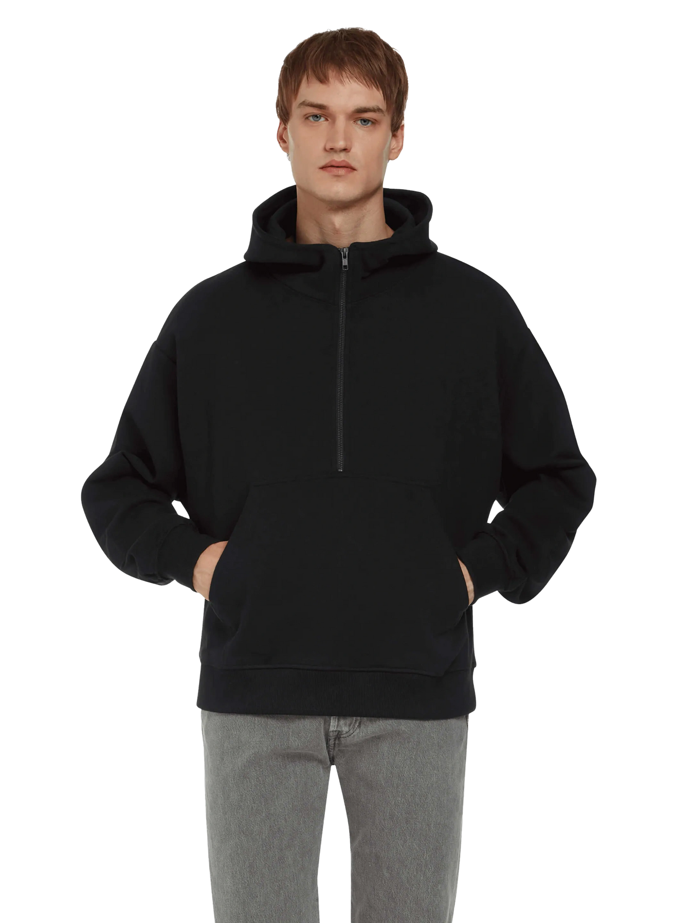 Organic Half Zip Hoodie: Unisex - - High-Quality </p>