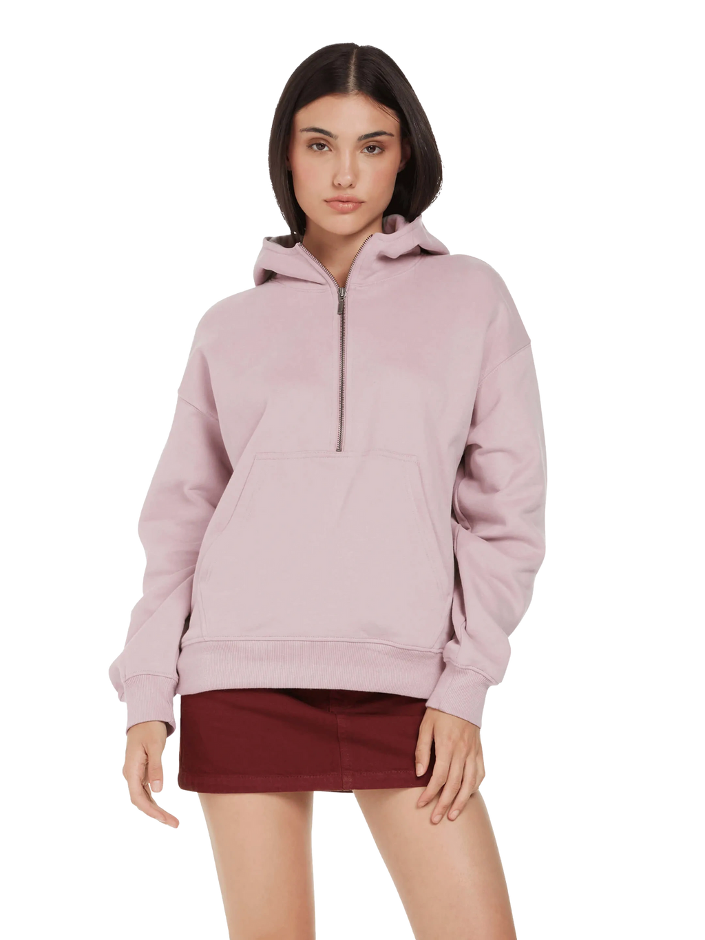 Organic Half Zip Hoodie: Womens - - High-Quality </p>