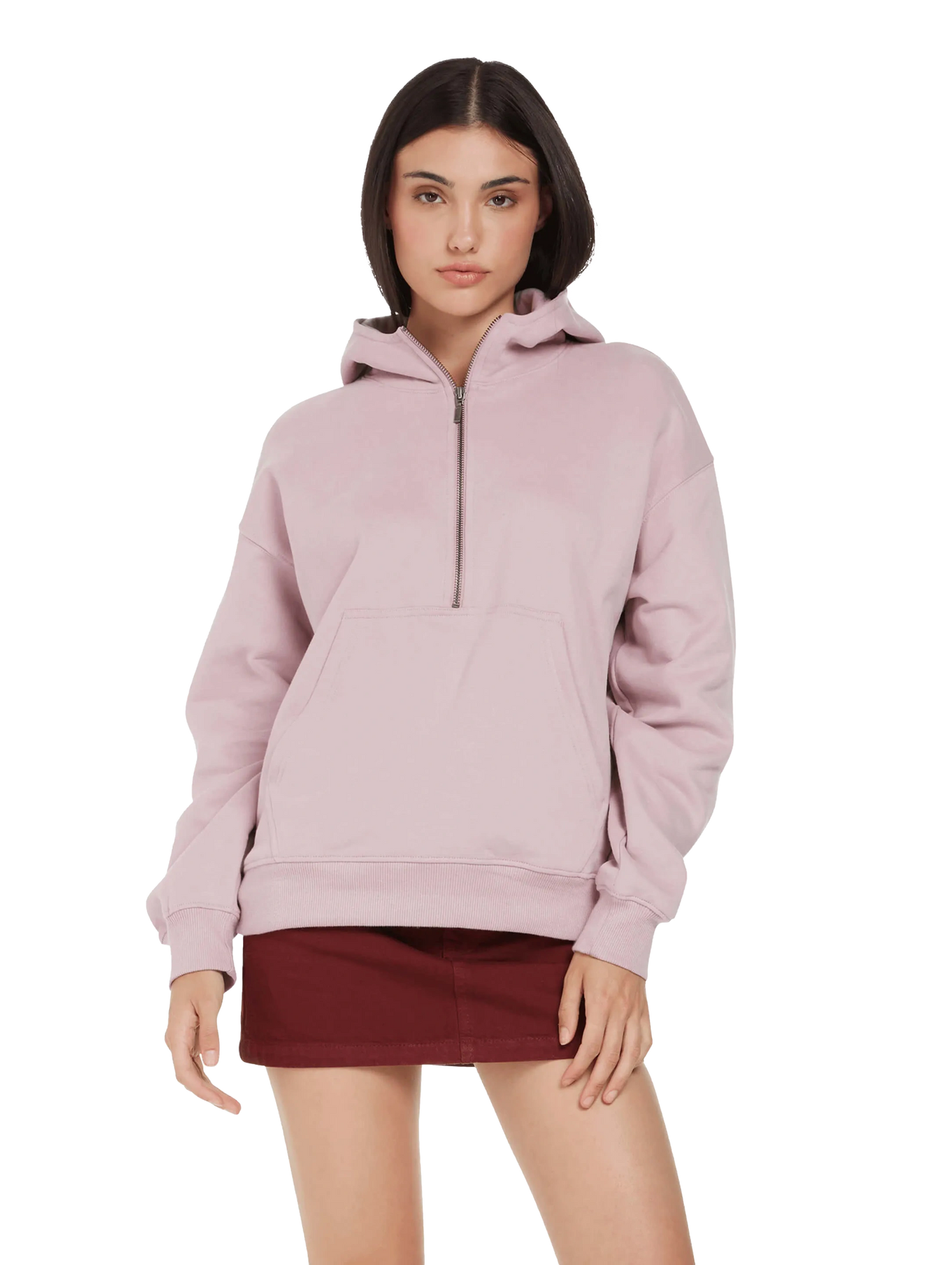Organic Half Zip Hoodie: Womens - - High-Quality </p>