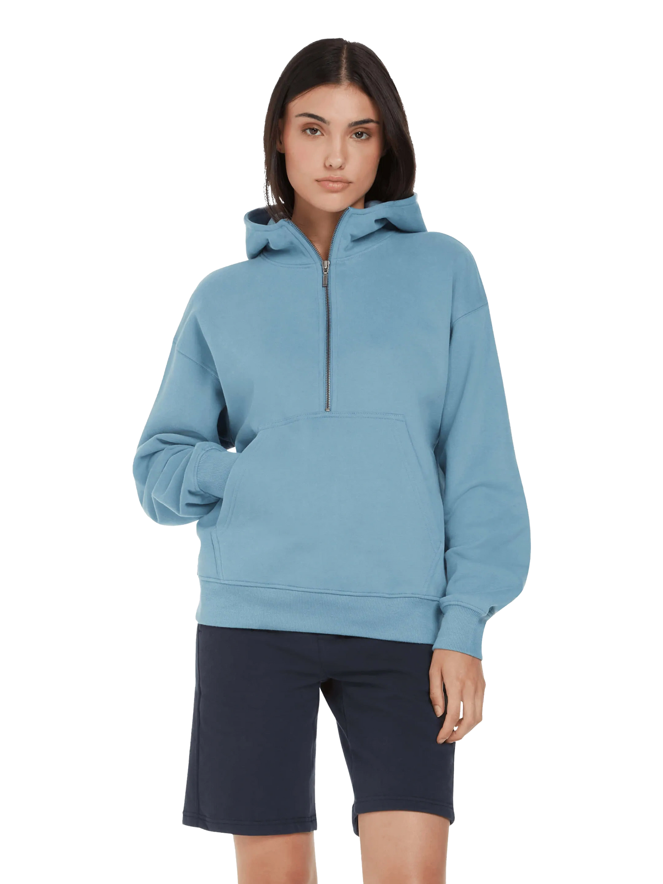 Organic Half Zip Hoodie: Womens - - High-Quality </p>