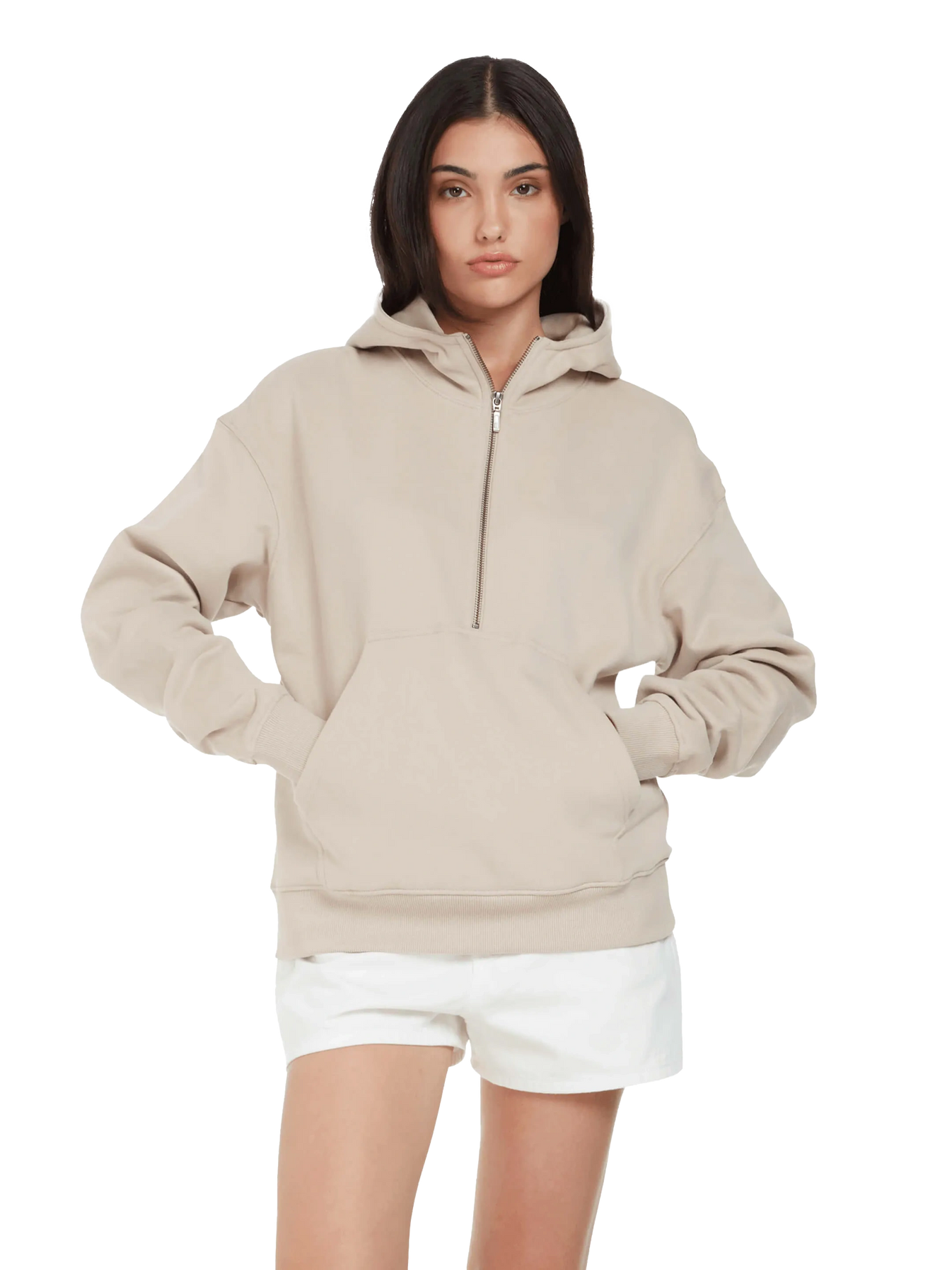 Organic Half Zip Hoodie: Womens - - High-Quality </p>