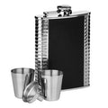Auden Ribbed Stainless Steel Hip Flask Set hipflasks Default Title Default Title