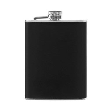 Black Leather Effect Stainless Steel Hip Flask Set hipflasks Default Title Default Title