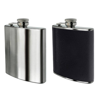 Black Leather Effect Stainless Steel Hip Flask Set hipflasks Default Title Default Title