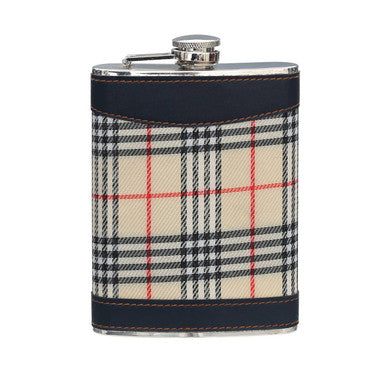 Cream Tartan Hip Flask hipflasks Default Title Default Title