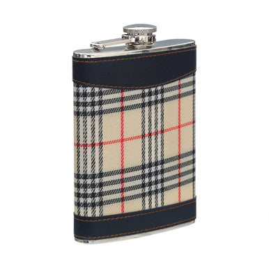 Cream Tartan Hip Flask hipflasks Default Title Default Title