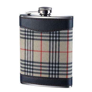 Cream Tartan Hip Flask hipflasks Default Title Default Title