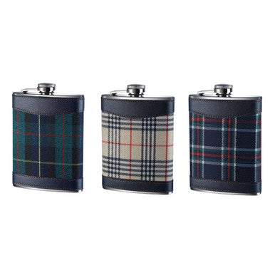 Cream Tartan Hip Flask hipflasks Default Title Default Title