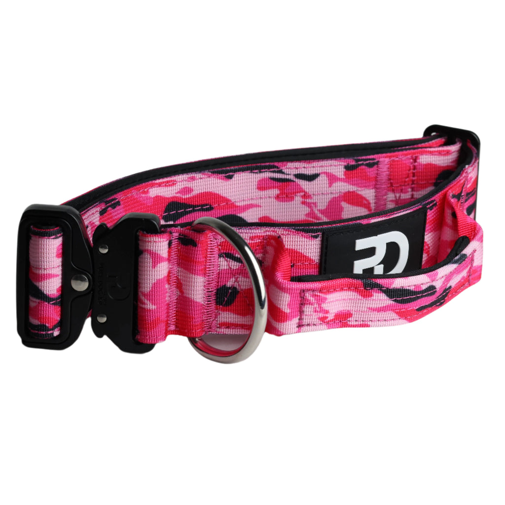 5cm Tactical Collar Pink Camo Dog Collar Medium Medium Large XL