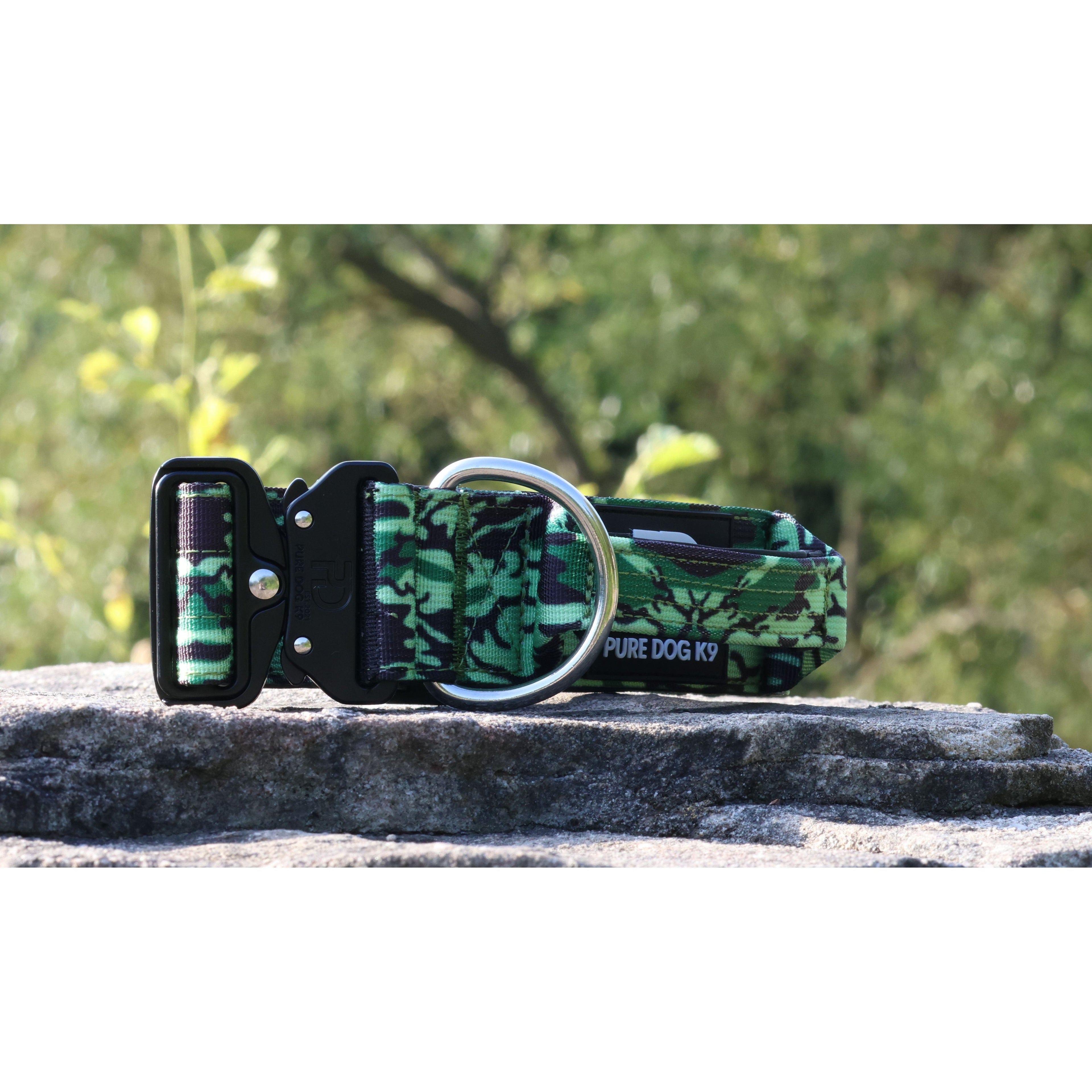 5cm Tactical Collar Green Camo Dog Collar Medium Medium Large XL