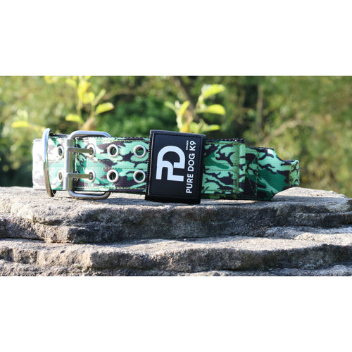 5cm Sport Collar Green Camo Dog Collar Medium Medium Large