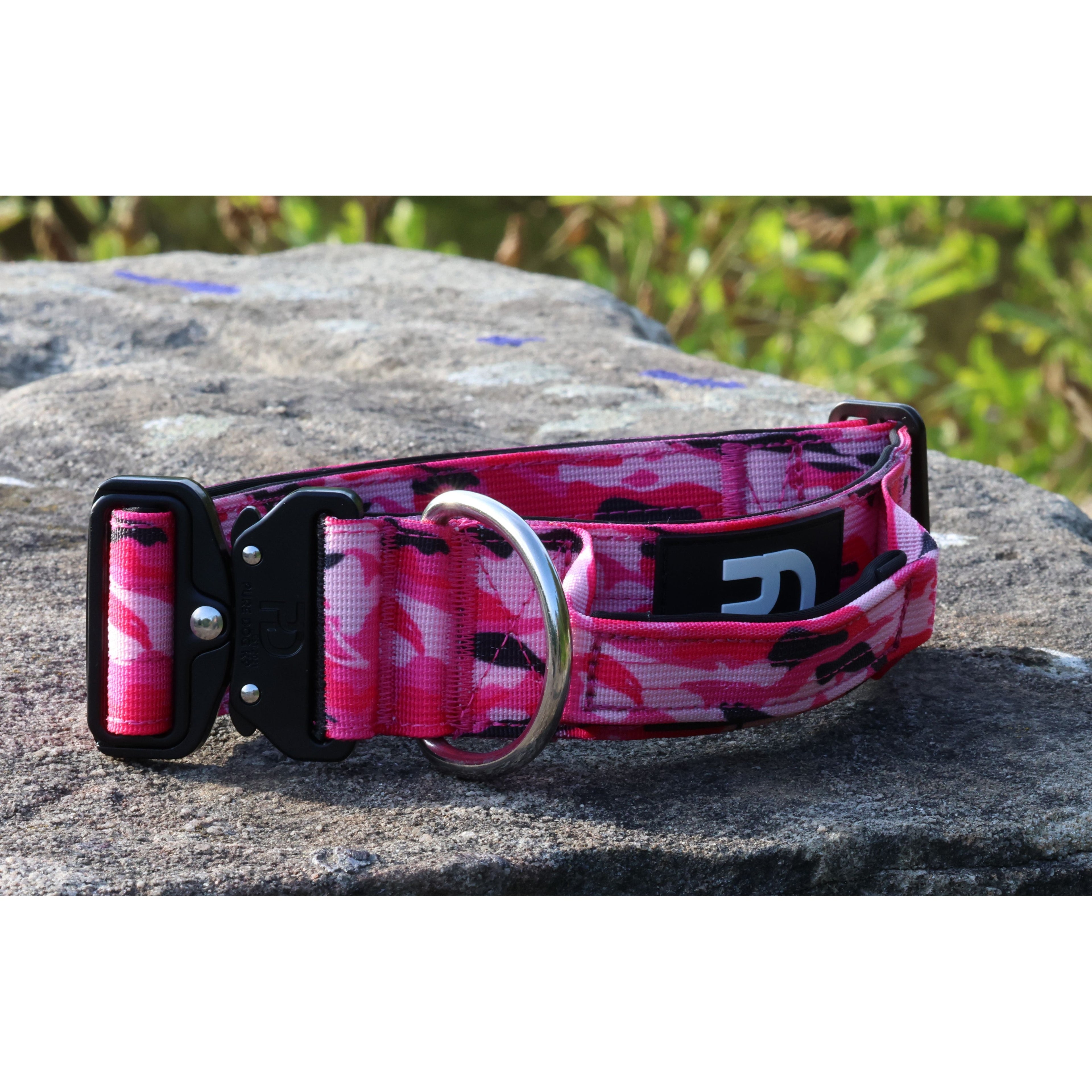 5cm Tactical Collar Pink Camo Dog Collar Medium Medium Large XL