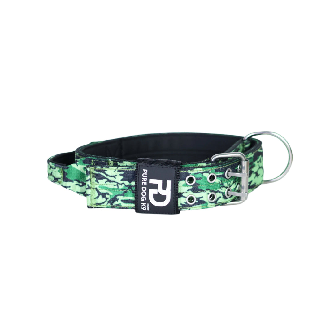 5cm Sport Collar Green Camo Dog Collar Medium Medium Large