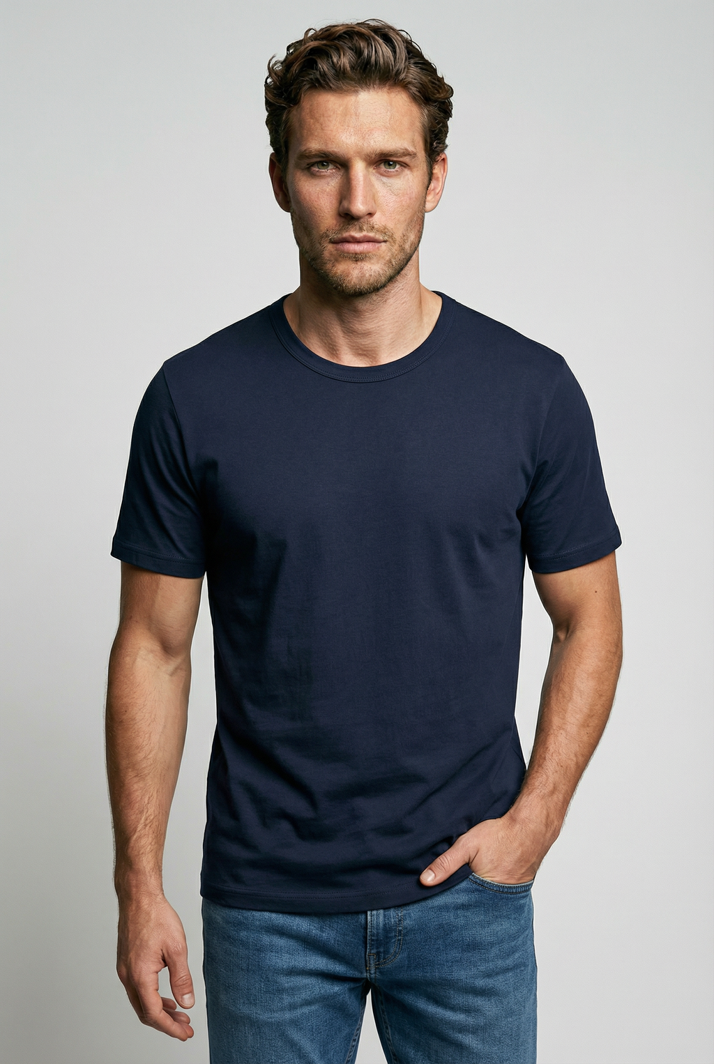 Trueman Regular Fit T-Shirt - Navy Jersey tops S S M L XL XXL