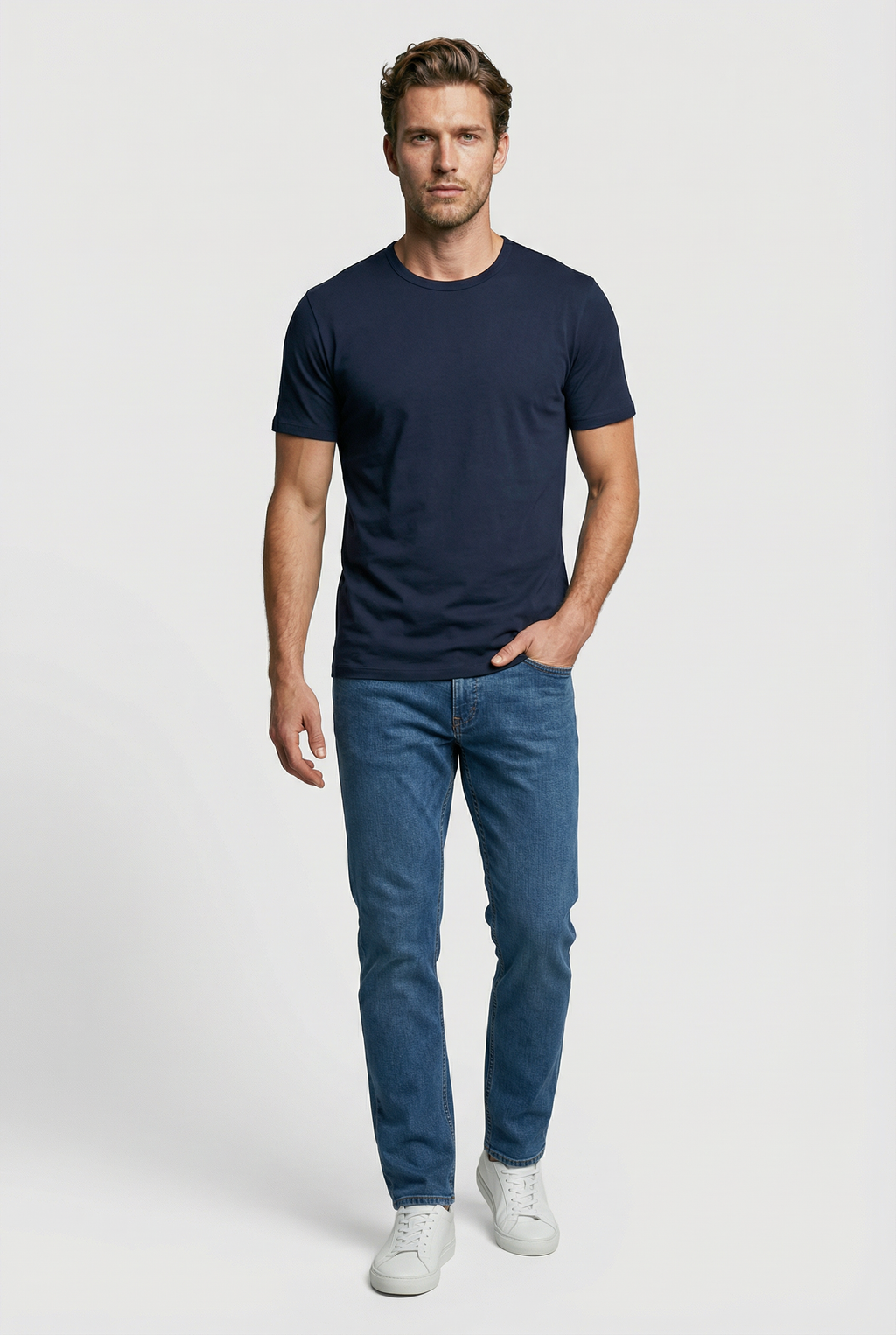 Trueman Regular Fit T-Shirt - Navy Jersey tops S S M L XL XXL