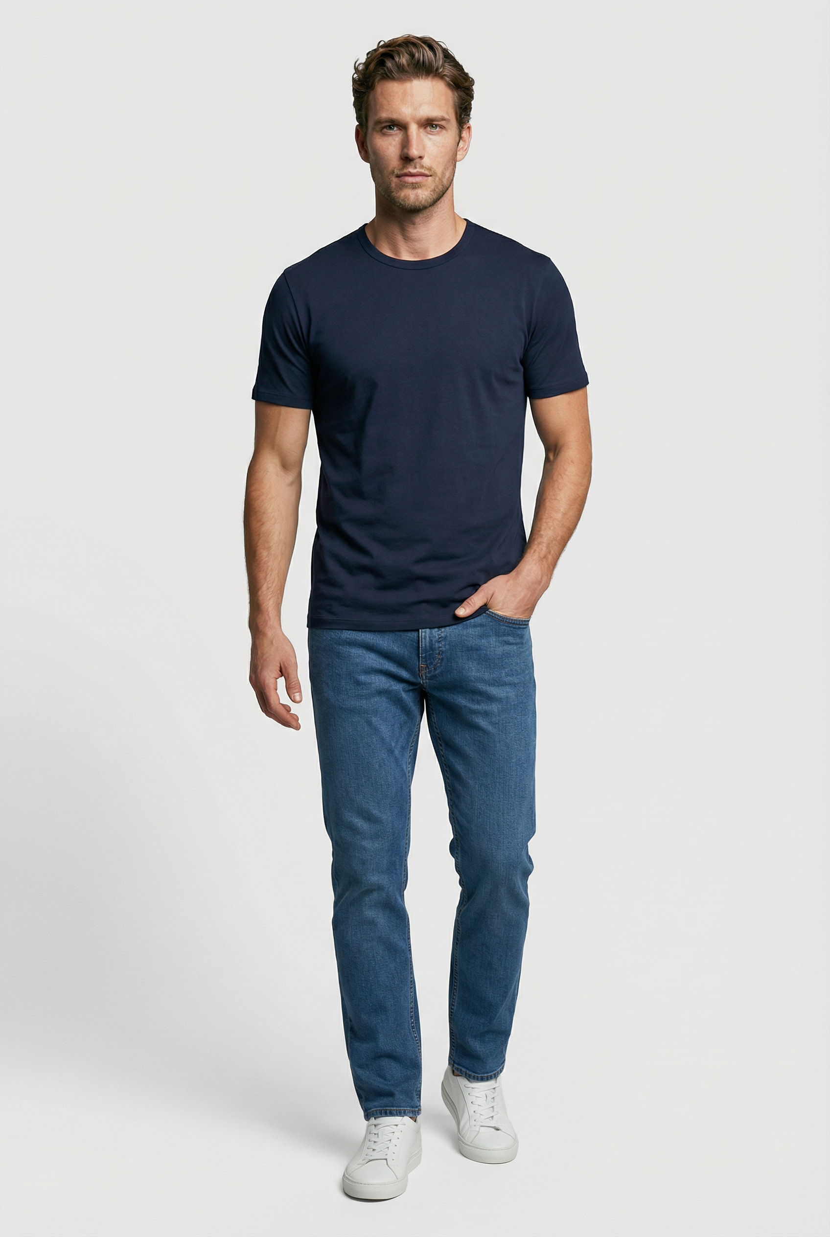 Trueman Regular Fit T-Shirt - Navy Jersey tops S S M L XL XXL