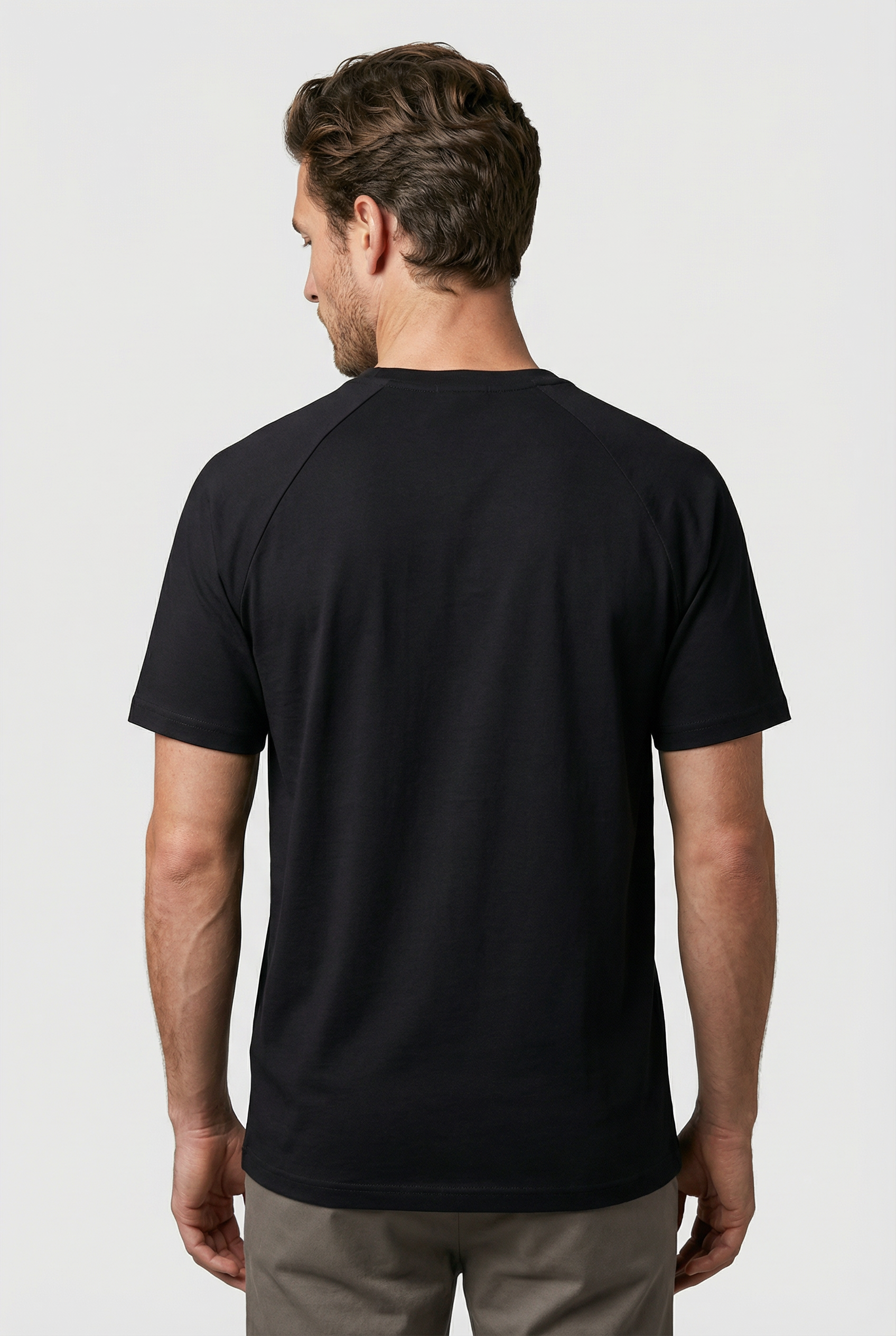 Hoxton Raglan Sleeve Fitted T-shirt - Black Jersey tops S S M L XL XXL