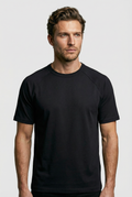 Hoxton Raglan Sleeve Fitted T-shirt - Black Jersey tops S S M L XL XXL