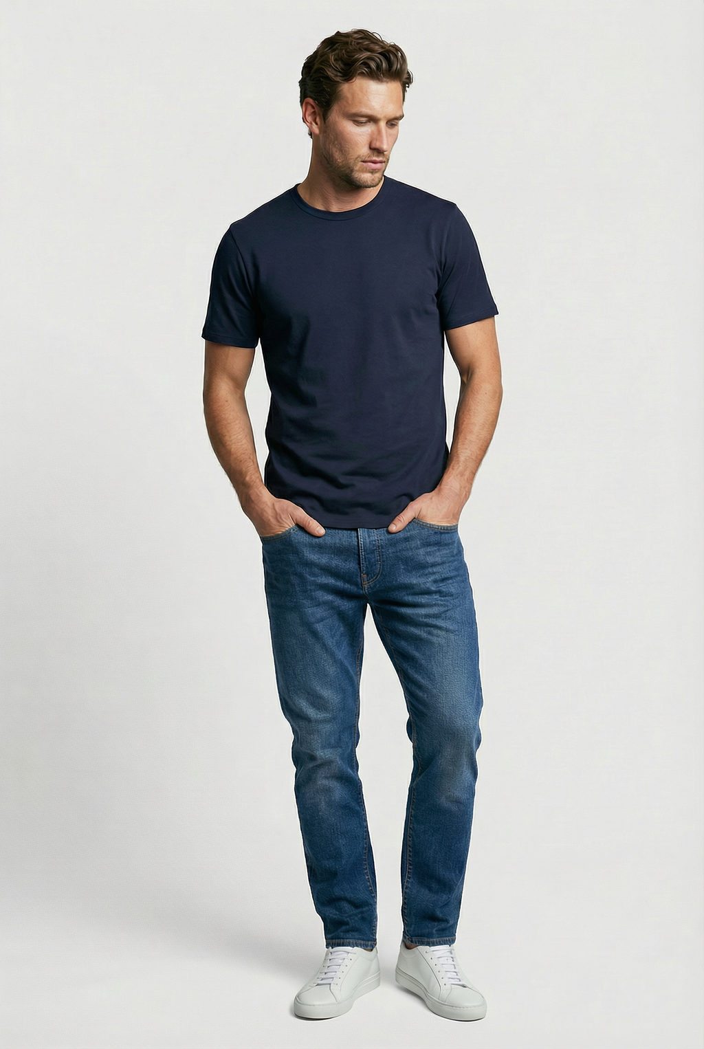 Trueman Regular Fit T-Shirt - Navy Jersey tops S S M L XL XXL