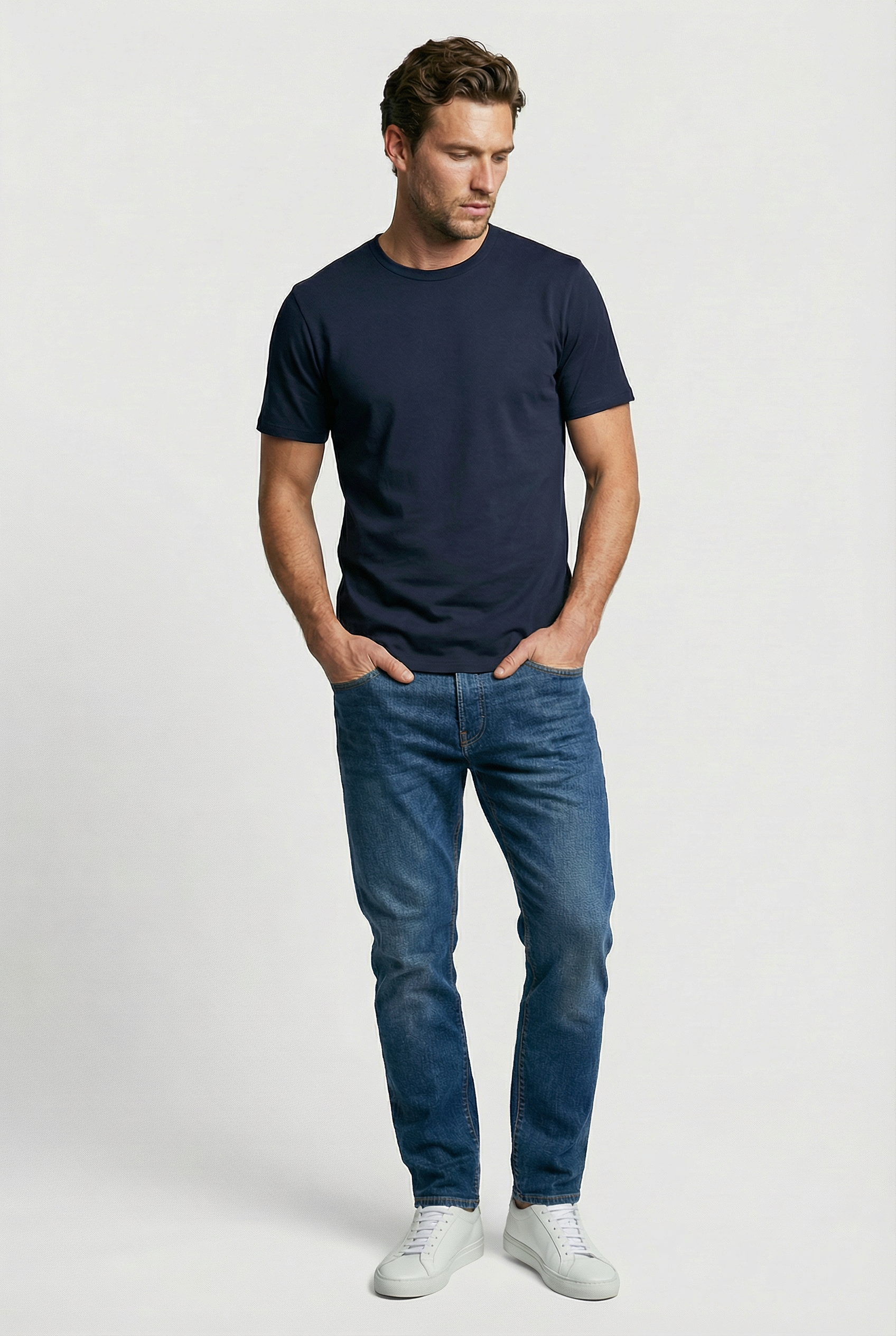 Trueman Regular Fit T-Shirt - Navy Jersey tops S S M L XL XXL