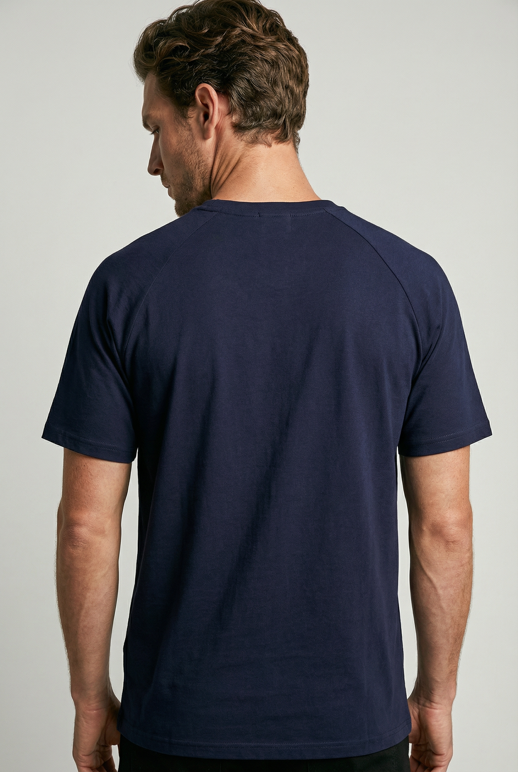 Hoxton Raglan Sleeve Fitted T-shirt - Navy Jersey tops S S M L XL XXL