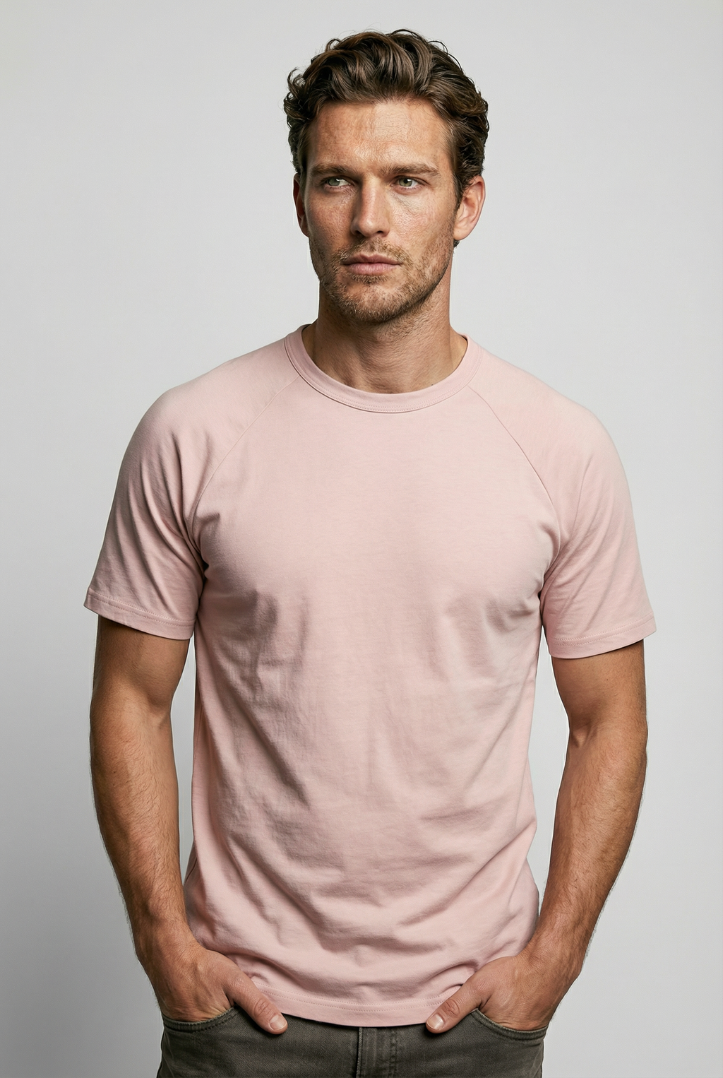 Hoxton Raglan Sleeve Fitted T-shirt - Nude Jersey tops S S M L XL XXL