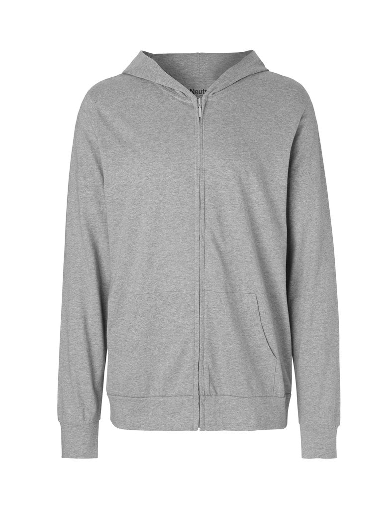 Fairtrade Organic Zipped T-shirt Hoodie: Unisex -