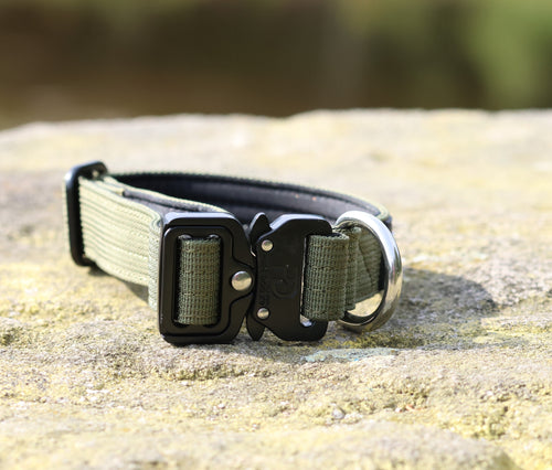 2.5cm Tactical Collar Kahki Dog Collar Kahki Kahki