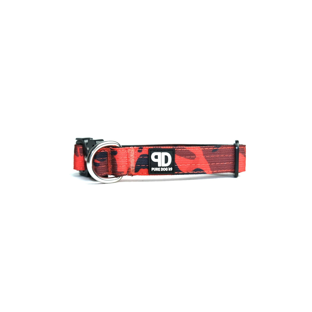 2.5cm Tactical Collar Red Camo Dog Supplies Nylon Nylon