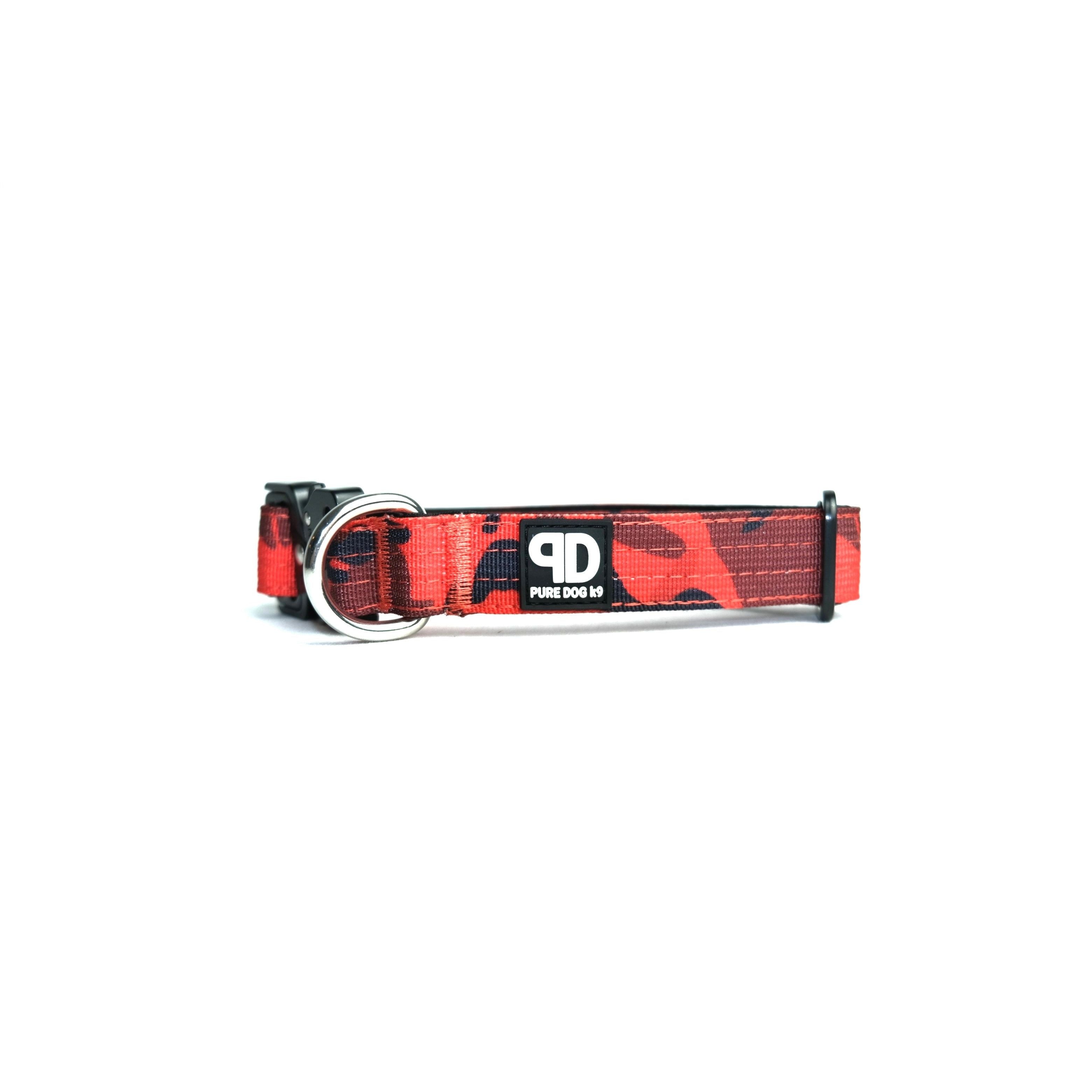 2.5cm Tactical Collar Red Camo Dog Supplies Nylon Nylon