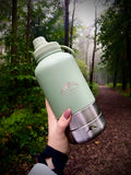 Fido's Trails 3-in-1 Water Bottle with Detachable Bowls – For Dogs & Owners, 1 Litre Sage Sage Sage