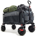 TIMBER RIDGE Festival Trolley on Wheels with Brakes, 200L Folding Camping Beach Trolley with Adjustable Handle & Cover Bag, 100kg Heavy Duty Cart Wagon for Outdoor Garden Picnic Carts & Wagons Default Title Default Title