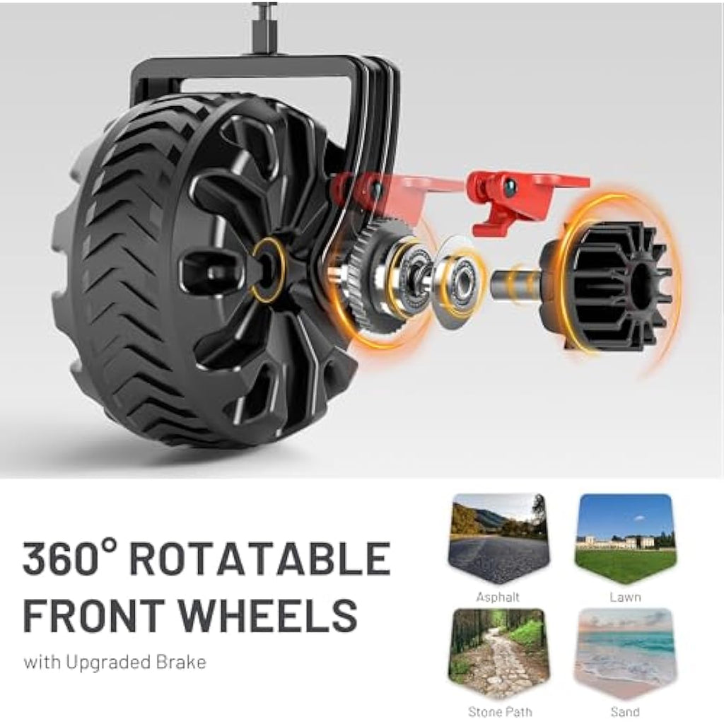 TIMBER RIDGE Festival Trolley 300L with Brakes, Folding Beach Trolley Cart with Tailgate, 135kg Collapsible Wagon Detachable Wide Wheels & Adjustable Handle for Outdoor Camping Garden, Grey Carts & Wagons Default Title Default Title