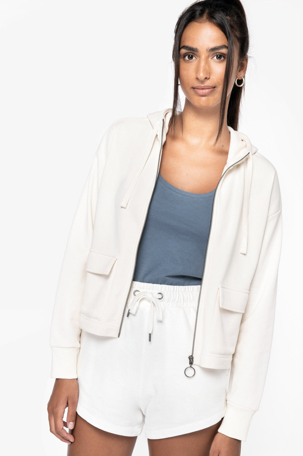 Organic Full Zip Hooded Sweatshirt: Womens - - High-Quality </p>