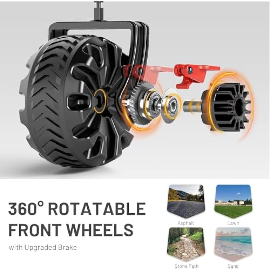 TIMBER RIDGE Festival Trolley on Wheels with Brakes, 200L Folding Camping Beach Trolley with Adjustable Handle & Cover Bag, 100kg Heavy Duty Cart Wagon for Outdoor Garden Picnic Carts & Wagons Default Title Default Title