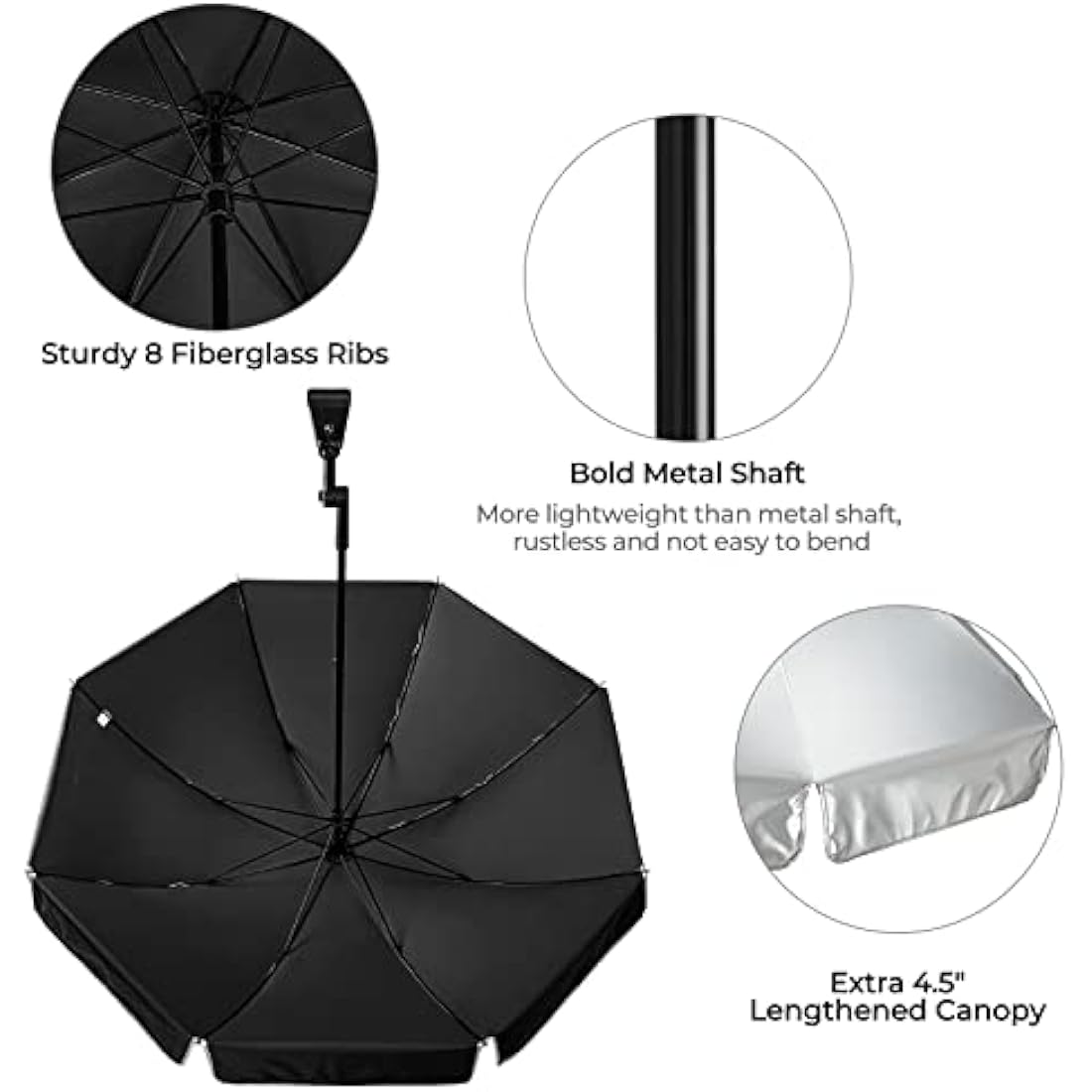 G4Free UPF 50+ Universal Clamp On Umbrella Adjustable Outdoor UV Protection Beach Chair Umbrella for Strollers, Wheelchairs, Patio Chairs, Golf Carts and Beach Beach Umbrellas Default Title Default Title