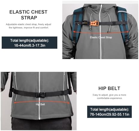 MOUNTAINTOP 35L Unisex Hiking Backpacks Lightweight Trekking Rucksack Light Daypacks for Travel Camping Climbing Mountaineer Outdoor Sport External Frame Backpacks Default Title Default Title