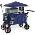 EVER ADVANCED 225L Festival Trolley on Wheels with Removable Canopy, 150KG Heavy Duty Camping Trolley, Push & Pull Beach Cart with 3 Large Pockets, Garden Folding wagon Fishing Blue Carts & Wagons Default Title Default Title