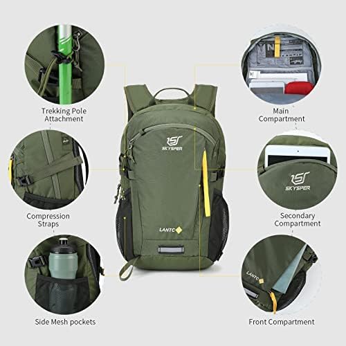 SKYSPER Small Hiking Backpack, 20L Lightweight Travel Backpacks Hiking Daypack Rucksack Women Men for Trekking Backpacking Outdoor Sports Internal Frame Backpacks Default Title Default Title