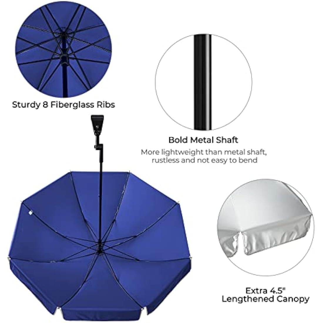 G4Free UPF 50+ Universal Clamp On Umbrella Adjustable Outdoor UV Protection Beach Chair Umbrella for Strollers, Wheelchairs, Patio Chairs, Golf Carts and Beach Beach Umbrellas Default Title Default Title