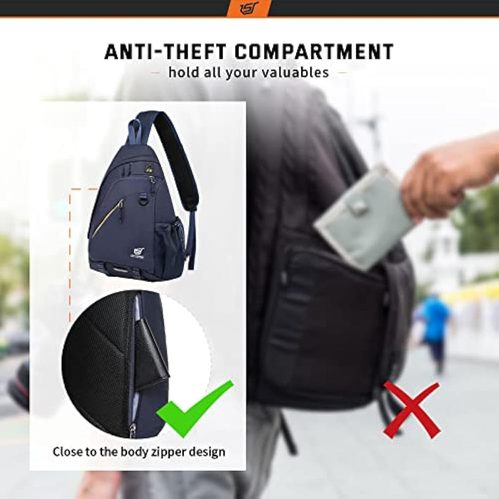 SKYSPER Sling Laptop Bag (Up to 13 Inch) - 18L Crossbody Sling Backpack Travel Shoulder Bag Hiking Daypack for Men Women Internal Frame Backpacks Default Title Default Title