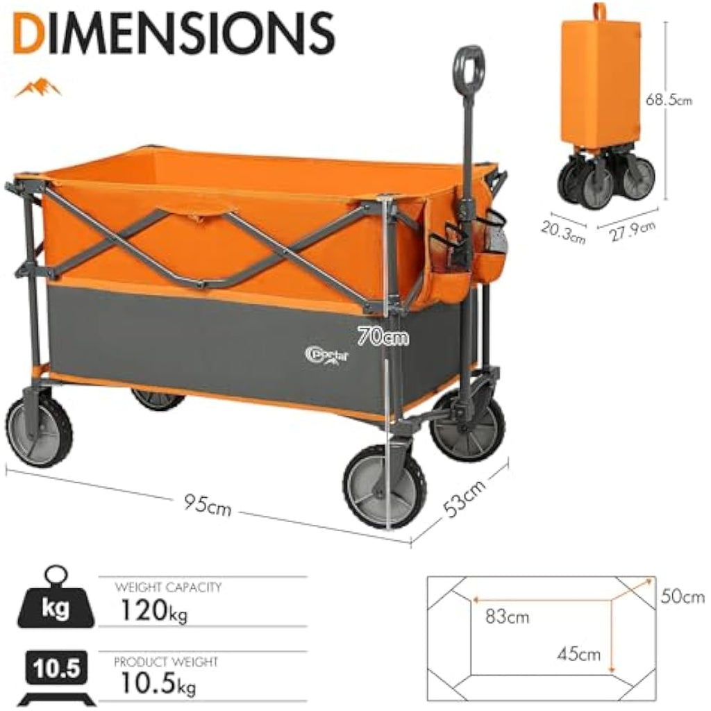 PORTAL XL Deeper Festival Trolley on Wheels 228L Larger Capacity Folding Camping Garden Beach Trolley Heavy Duty Pull along Cart Collapsible Wagon Foldable Picnic Trailer Hand Truck Carts & Wagons Default Title Default Title