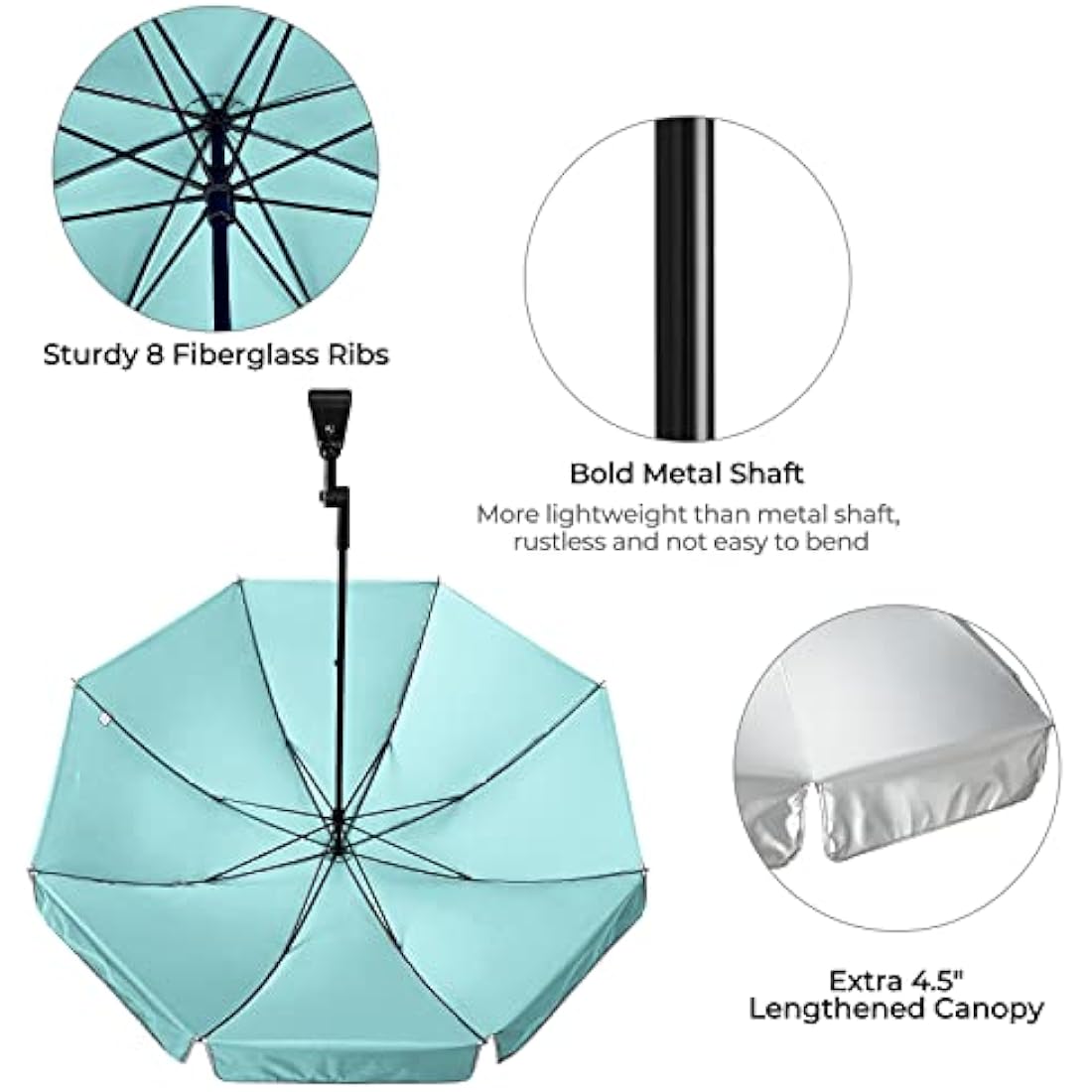G4Free UPF 50+ Universal Clamp On Umbrella Adjustable Outdoor UV Protection Beach Chair Umbrella for Strollers, Wheelchairs, Patio Chairs, Golf Carts and Beach Beach Umbrellas Default Title Default Title