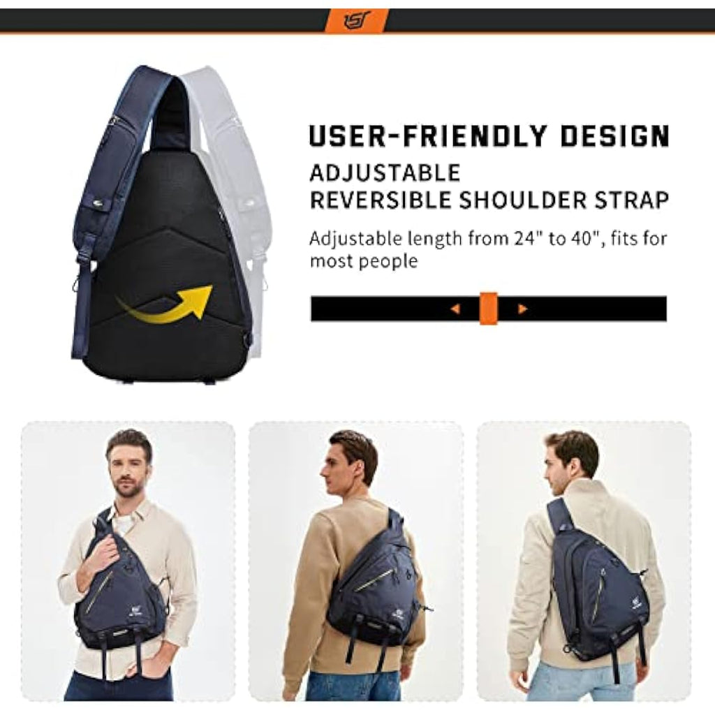 SKYSPER Sling Laptop Bag (Up to 13 Inch) - 18L Crossbody Sling Backpack Travel Shoulder Bag Hiking Daypack for Men Women Internal Frame Backpacks Default Title Default Title