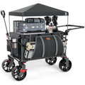 EVER ADVANCED 225L Festival Trolley on Wheels with Removable Canopy, 150KG Heavy Duty Camping Trolley, Push & Pull Beach Cart with 3 Large Pockets, Garden Folding wagon Fishing Grey Carts & Wagons Default Title Default Title