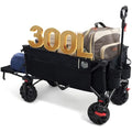 TIMBER RIDGE Festival Trolley 300L with Brakes, Folding Beach Trolley Cart with Tailgate, 135kg Collapsible Wagon Detachable Wide Wheels & Adjustable Handle for Outdoor Camping Garden, Black Carts & Wagons Default Title Default Title