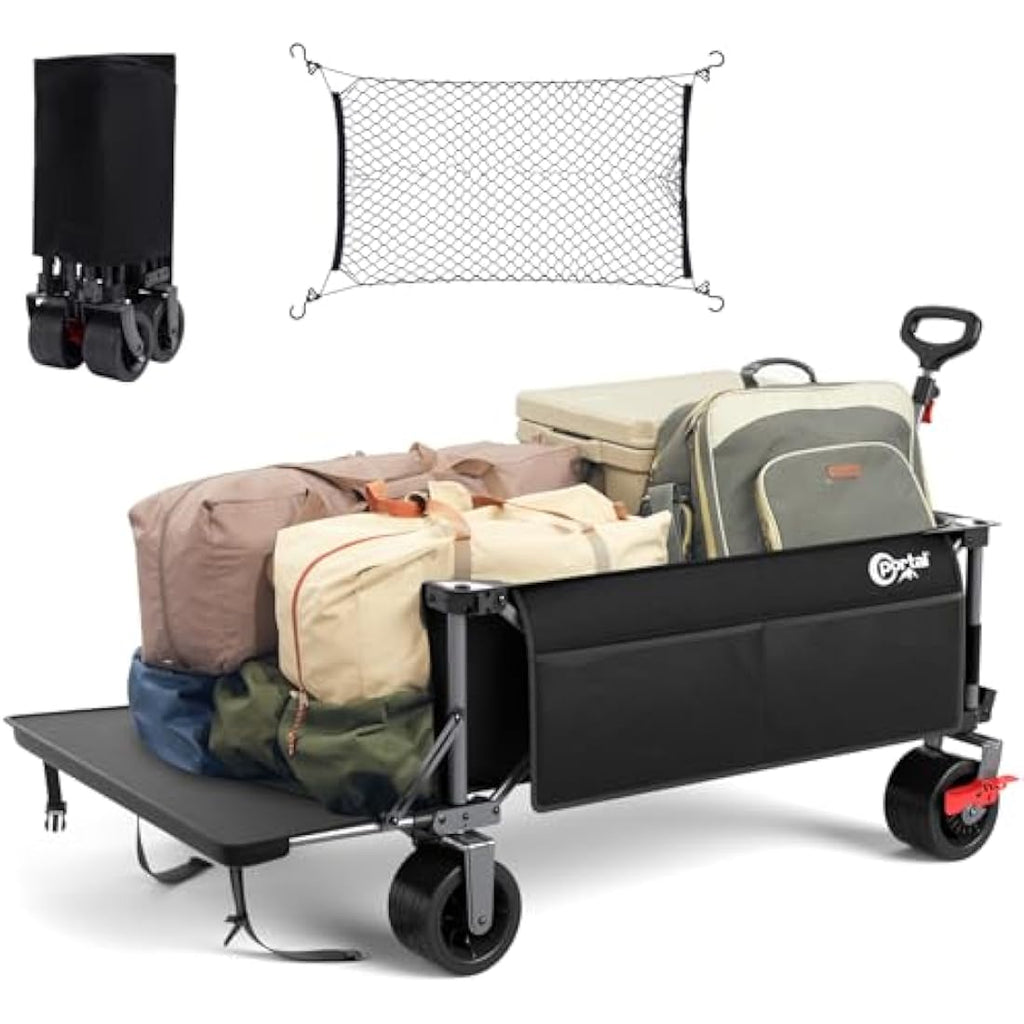 Portal Widened Folding Festival Trolley XXL With Brakes - Heavy Duty 600L Camping Cart, Beach Wagon, Collapsible Garden Cart for Picnic - 180KG Capacity Carts & Wagons Default Title Default Title