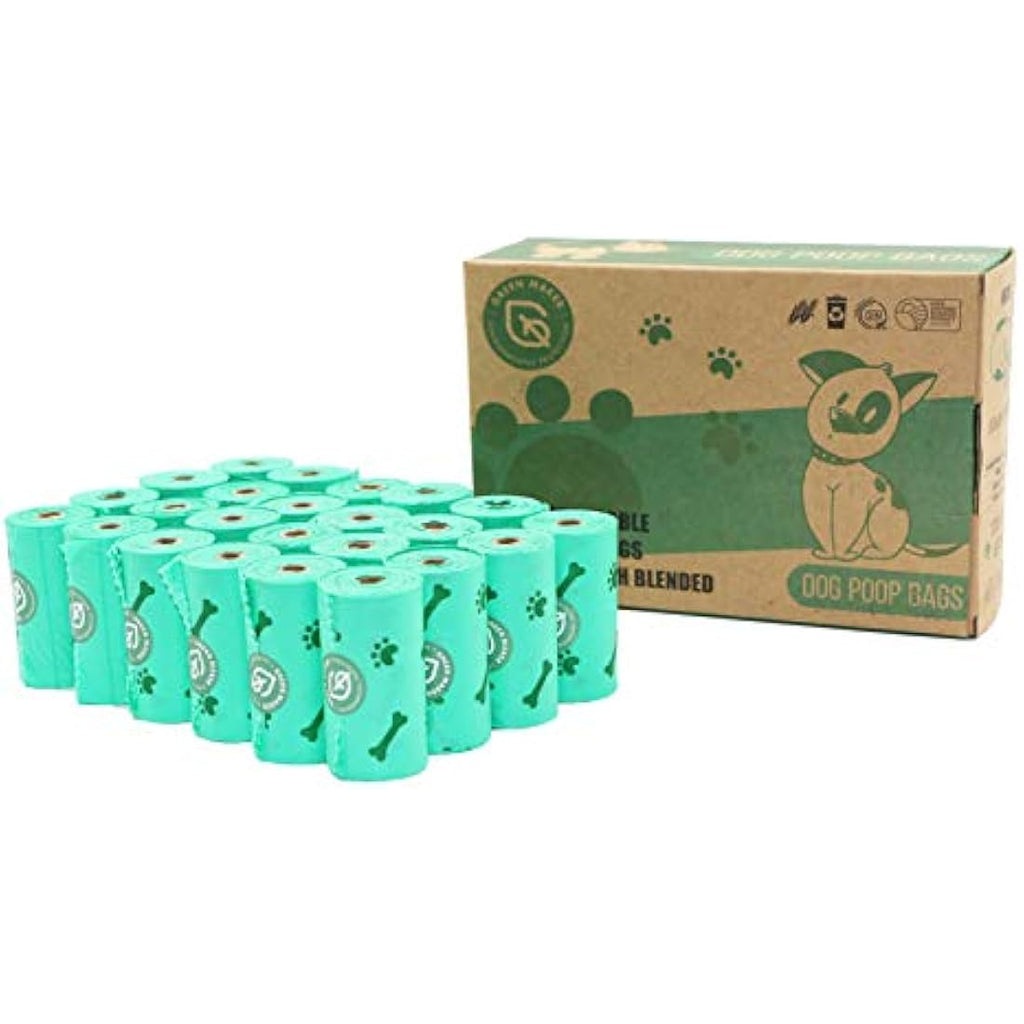 Green Maker Biodegradable 30% Thicker Dog Poop Bags 360 Dog Waste Bags Extra Thick Strong Made from Corn Starch Plants Based (Green) Bags Default Title Default Title