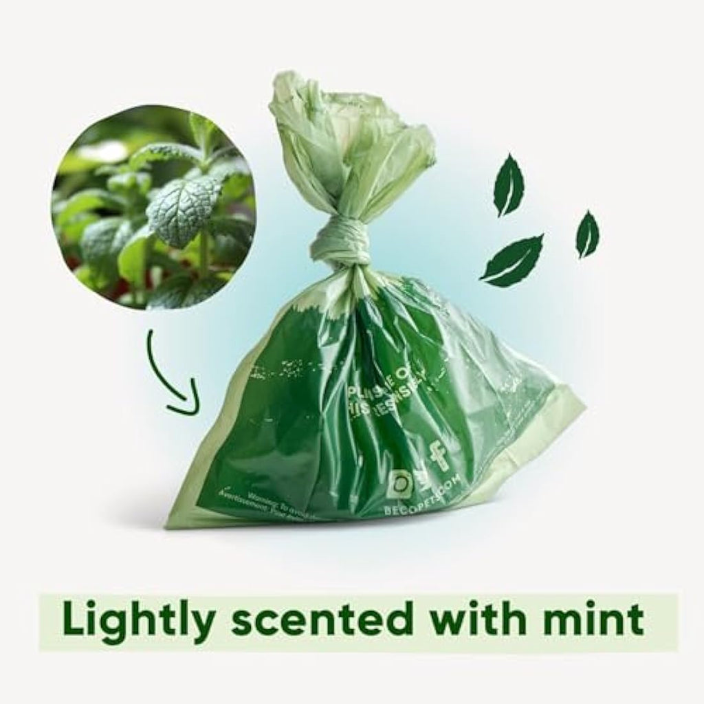 Beco Dog Poop Bags Rolls - Strong & Large - 120 Bags (8 Rolls of 15) Mint Scented, Dispenser Compatible for Dog Waste Bags Default Title Default Title
